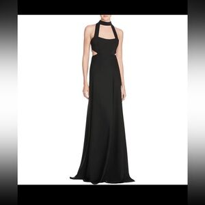 Jill Jill Stuart Black Collared Gown w/side cut outs - Size 4